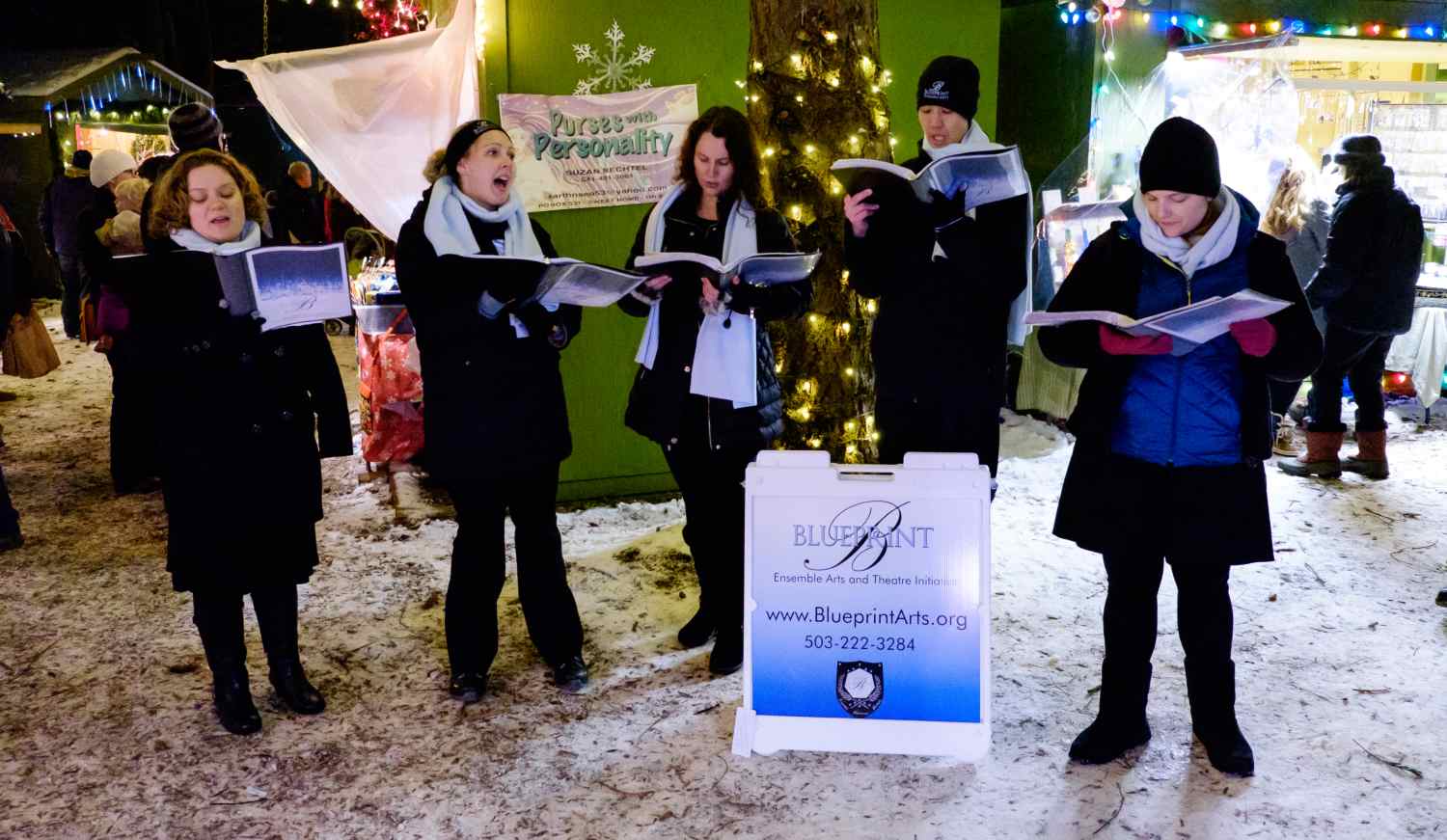 carolers and live music